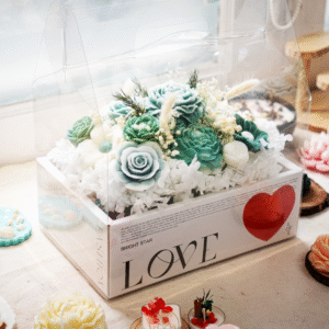 Giỏ hoa sáp thơm hộp chữ nhật