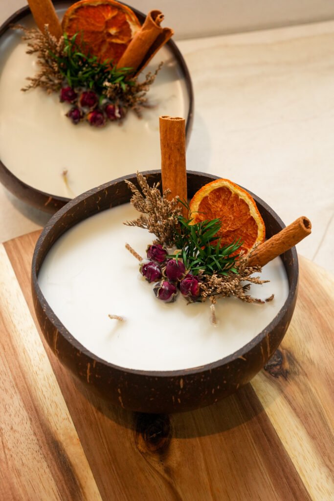 Nến gáo dừa thiên nhiên